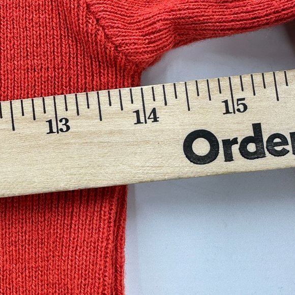 Lasoon Sweater Womens Knit Pullover Long Sleeve Ribbed Crew Neck Orange XS - Picture 4 of 8